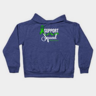 Support Squad Mental Health Awareness Lime Green Ribbon Kids Hoodie